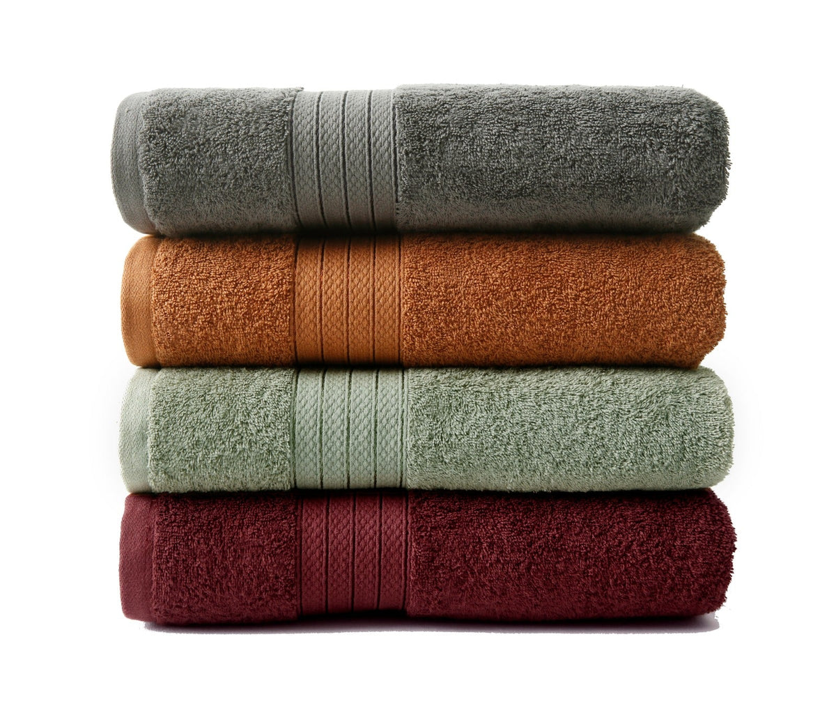 1 PC 100% Cotton Towel (16079)- Dessert Sage Bath Towels & Washcloths Apricot