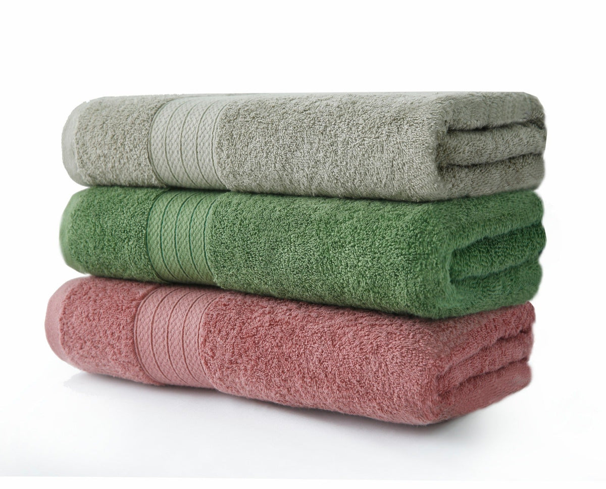 1 PC 100% Cotton Towel (16079)- Dessert Sage Bath Towels & Washcloths Apricot