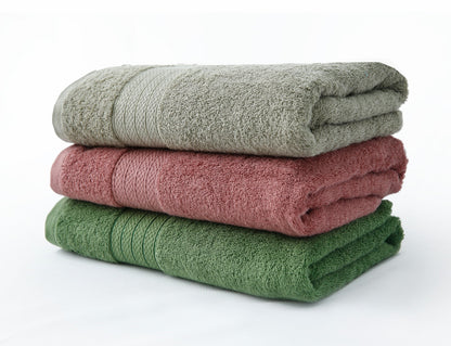 1 PC 100% Cotton Towel (16079)- Dessert Sage Bath Towels & Washcloths Apricot