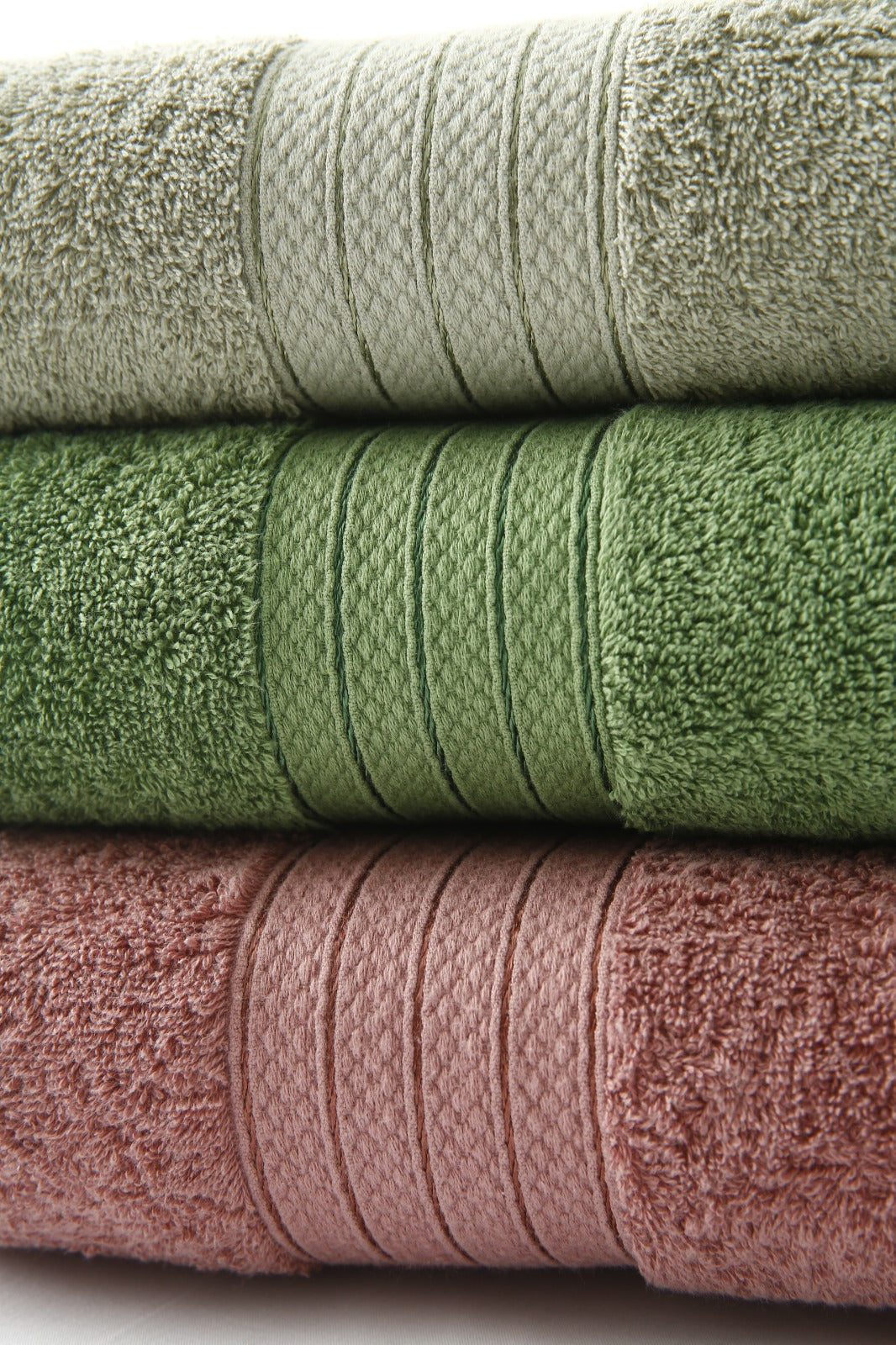 1 PC 100% Cotton Towel (16079)- Dessert Sage Bath Towels & Washcloths Apricot