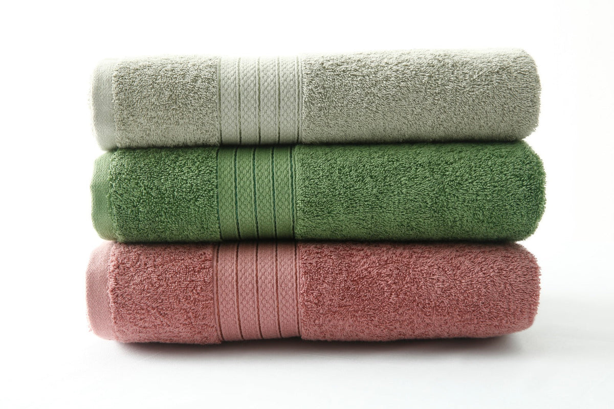 1 PC 100% Cotton Towel (16079)- Dessert Sage Bath Towels & Washcloths Apricot