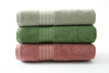 1 PC 100% Cotton Towel (16079)- Dessert Sage Bath Towels & Washcloths Apricot