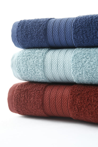 1 PC 100% Cotton Towel (16078)- Storm Blue Bath Towels & Washcloths Apricot