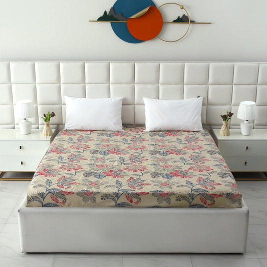 Quilted Waterproof Mattress Protector- Cherry Blossom Protectors Apricot