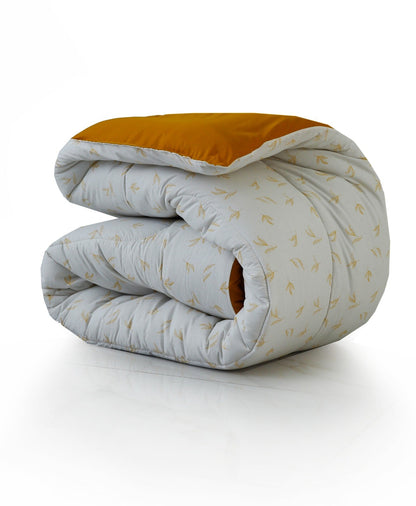 8 PCs Premium Winter Razai Set- Golden Meadow Comforters Apricot