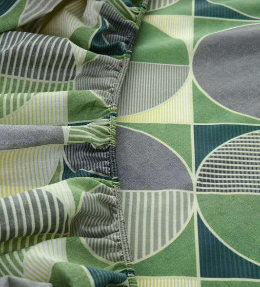 Fitted Bed Sheet- Neo Abstract Fitted Sheets Apricot