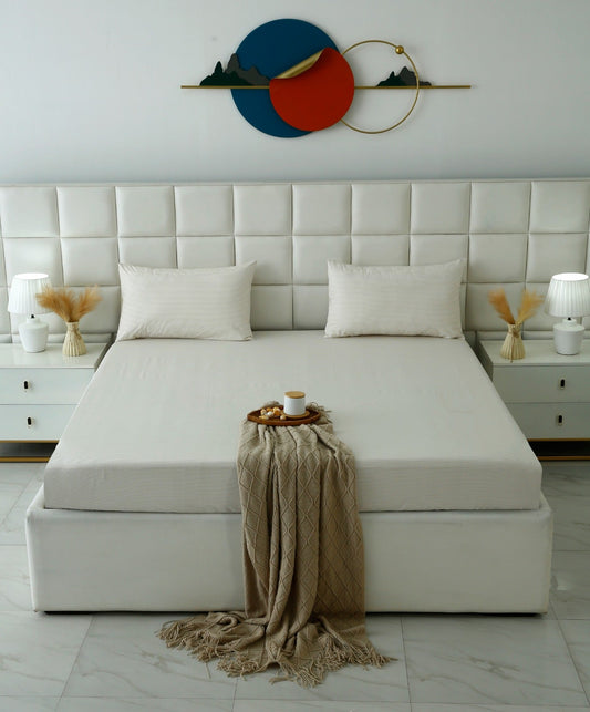 Fitted Bed Sheet- PFT0291 Fitted Sheets Apricot