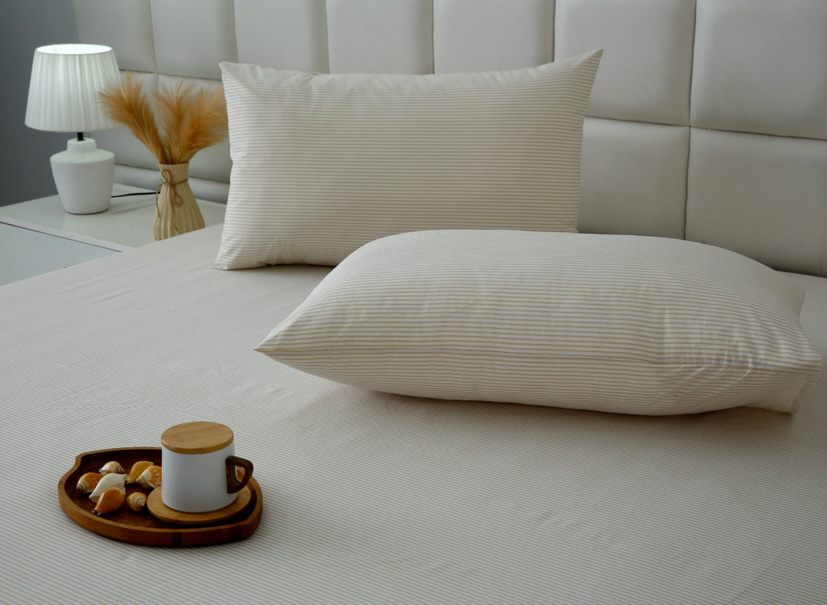Fitted Bed Sheet- PFT0291 Fitted Sheets Apricot