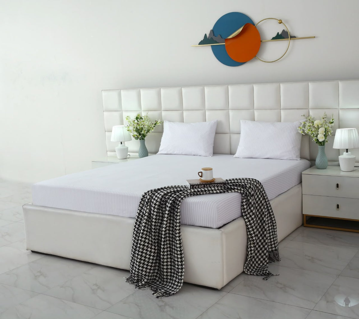 Fitted Bed Sheet- PFT0292 Fitted Sheets Apricot