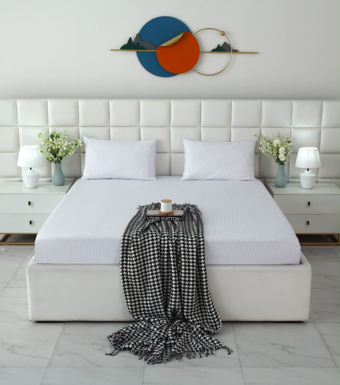 Fitted Bed Sheet- PFT0292 Fitted Sheets Apricot