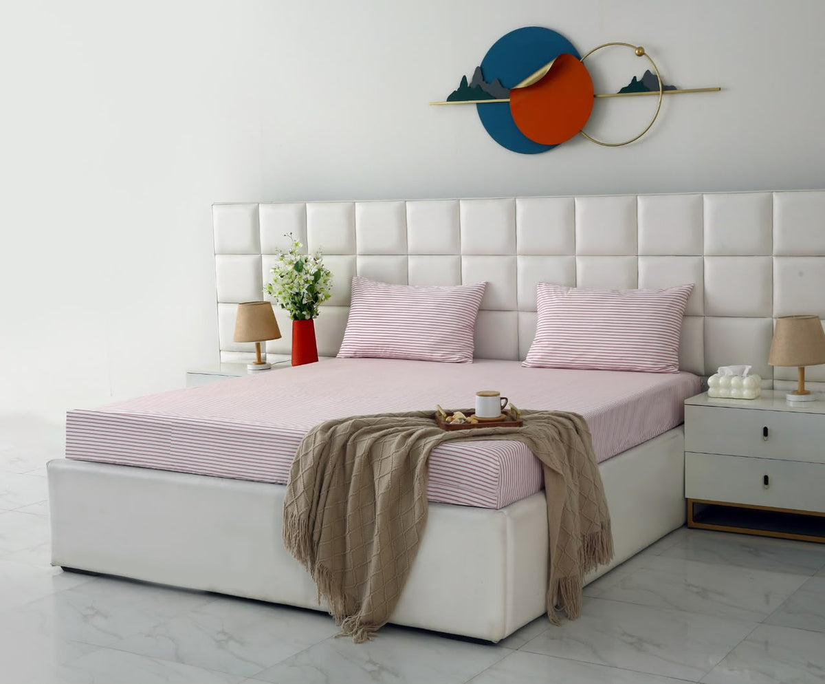 Fitted Bed Sheet- PFT0293 Fitted Sheets Apricot