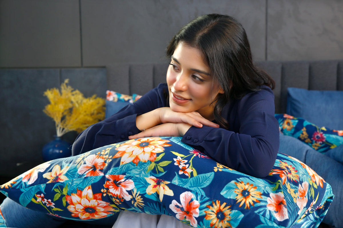 8 PCs Premium Winter Razai Set- Tropical Tide Comforters Apricot