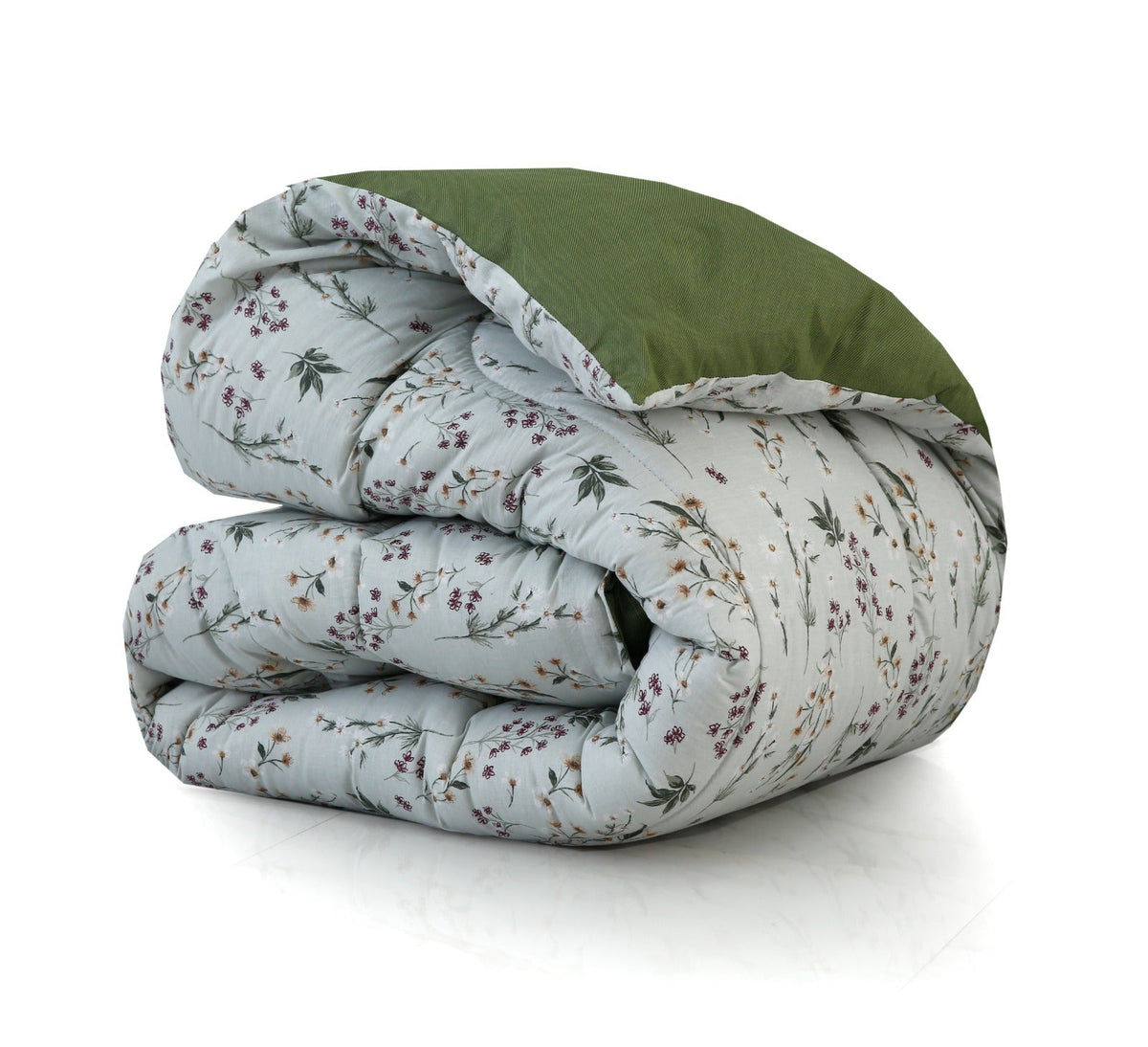 8 PCs Premium Winter Razai Set- Willow Mist Comforters Apricot