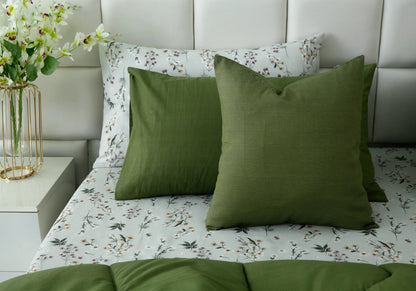 8 PCs Premium Winter Razai Set- Willow Mist Comforters Apricot