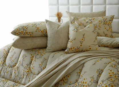 5 PCs Single Razai Set- Primerose Comforters Apricot