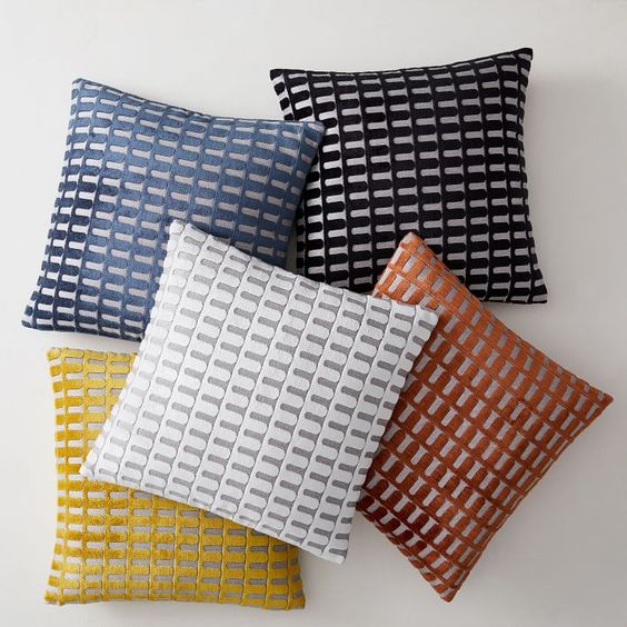 Digital Printed Cushions Assorted 5 PCs-Multi Geometric cushions Apricot