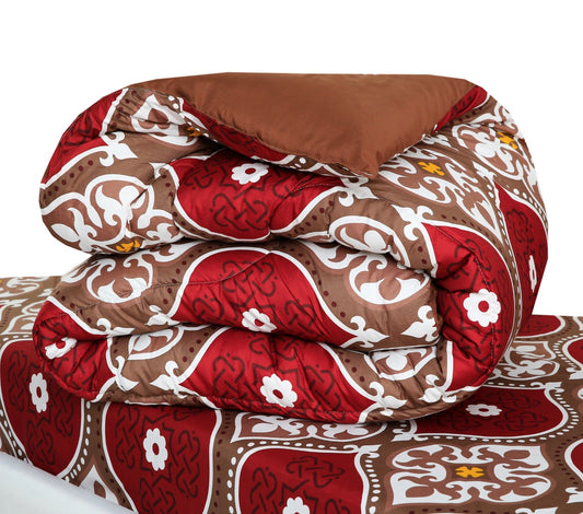 1 Pc double winter comforter brown crown Comforters Apricot