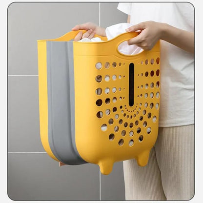 Collapsible Laundry Basket Apricot Yellow