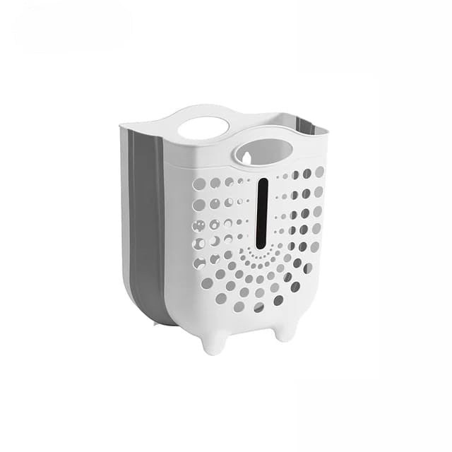 Collapsible Laundry Basket Apricot Crystal White