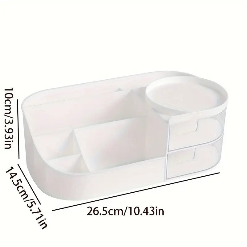 1pc Rotating Cosmetic Organizer-white Cosmetic Organizer Apricot