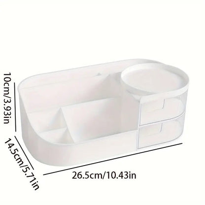 1pc Rotating Cosmetic Organizer-white Cosmetic Organizer Apricot