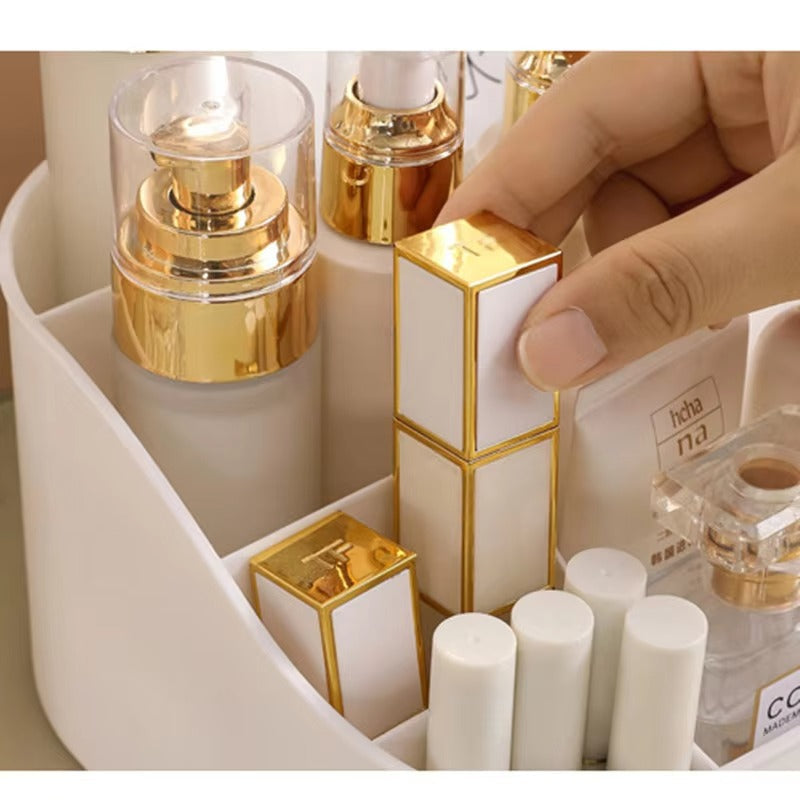 1pc Rotating Cosmetic Organizer-white Cosmetic Organizer Apricot