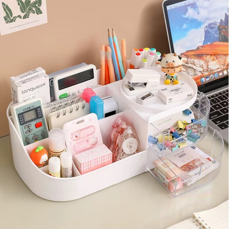 1pc Rotating Cosmetic Organizer-white Cosmetic Organizer Apricot