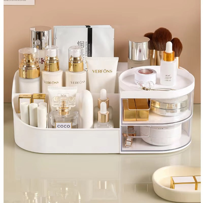 1pc Rotating Cosmetic Organizer-white Cosmetic Organizer Apricot