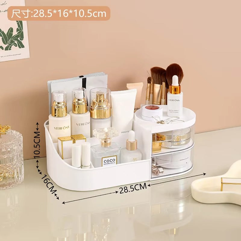1pc Rotating Cosmetic Organizer-white Cosmetic Organizer Apricot