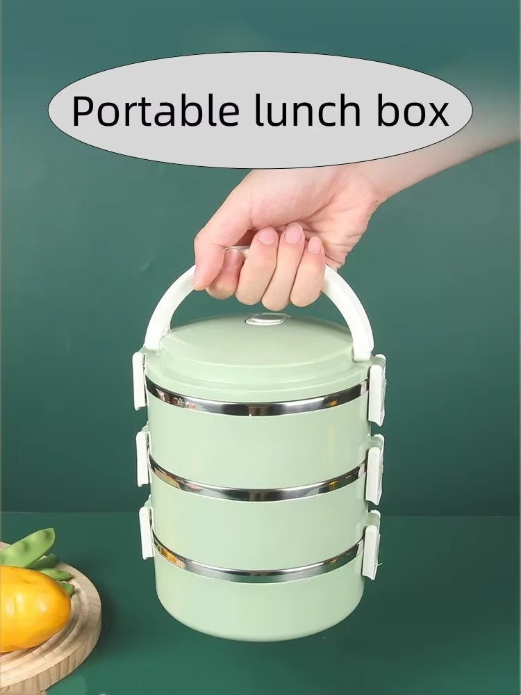 3 Layer Japanese-style Stainless Steel Lunch Box(SA2405-78) Apricot