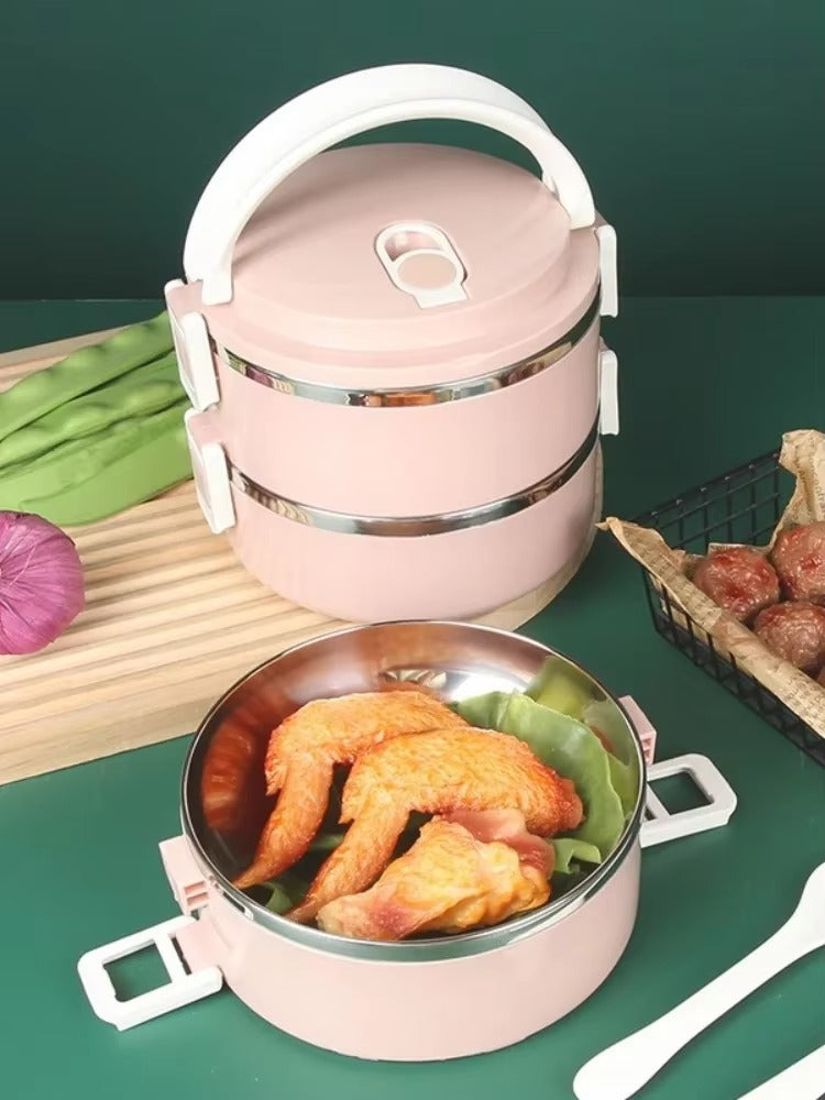 3 Layer Japanese-style Stainless Steel Lunch Box(SA2405-78) Apricot