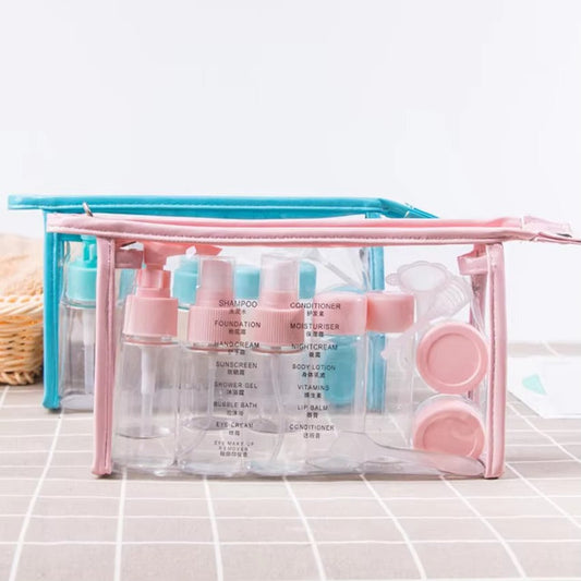 7PCs BPA Free Portable Toiletry Containers Set-(SA2405-178) Cosmetic Pouches Apricot