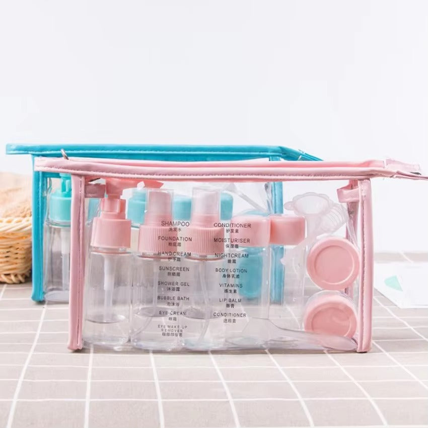 7PCs BPA Free Portable Toiletry Containers Set-(SA2405-178) Cosmetic Pouches Apricot
