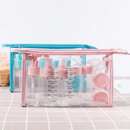 7PCs BPA Free Portable Toiletry Containers Set-(SA2405-178) Cosmetic Pouches Apricot