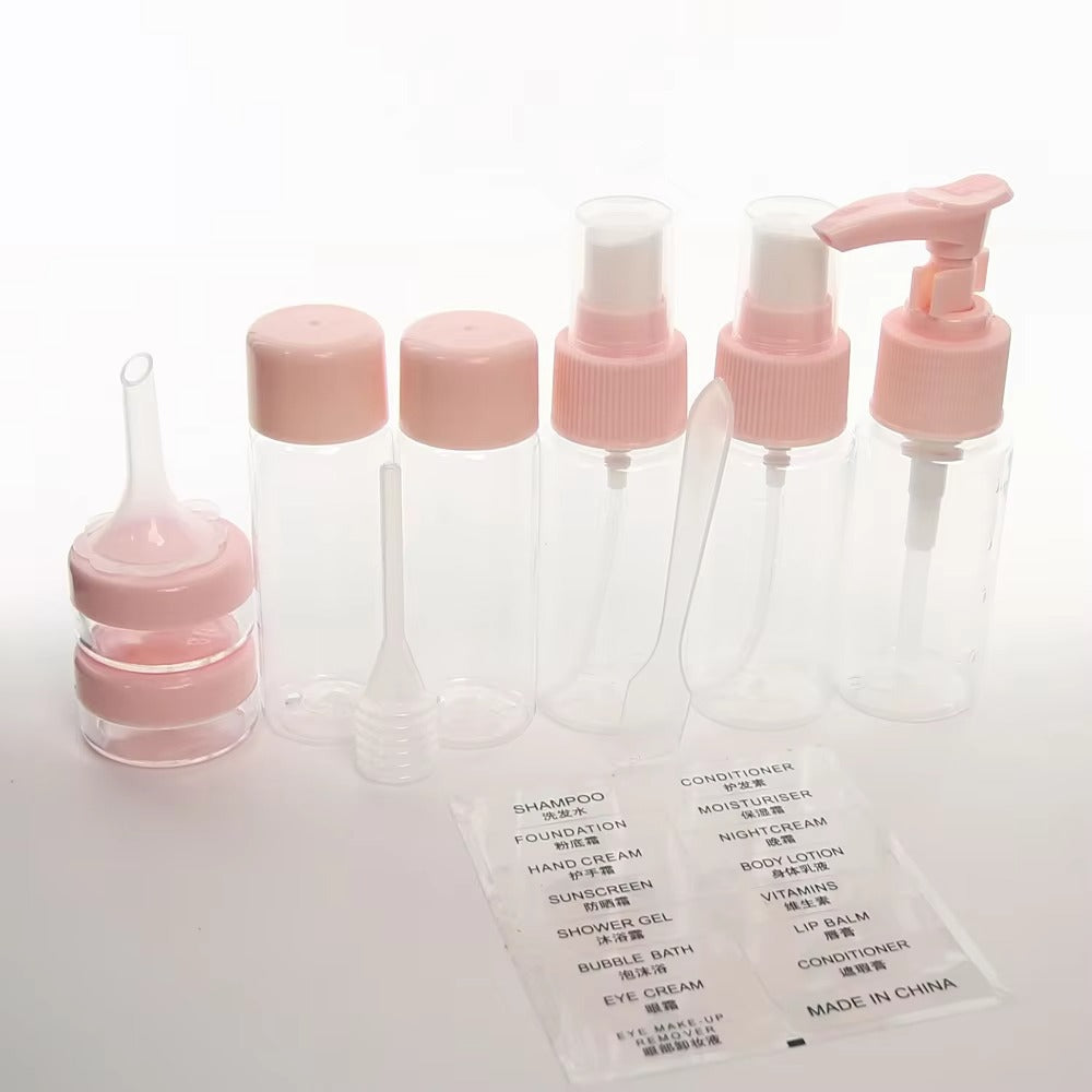 7PCs BPA Free Portable Toiletry Containers Set-(SA2405-178) Cosmetic Pouches Apricot