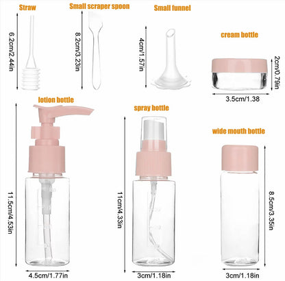 7PCs BPA Free Portable Toiletry Containers Set-(SA2405-178) Cosmetic Pouches Apricot