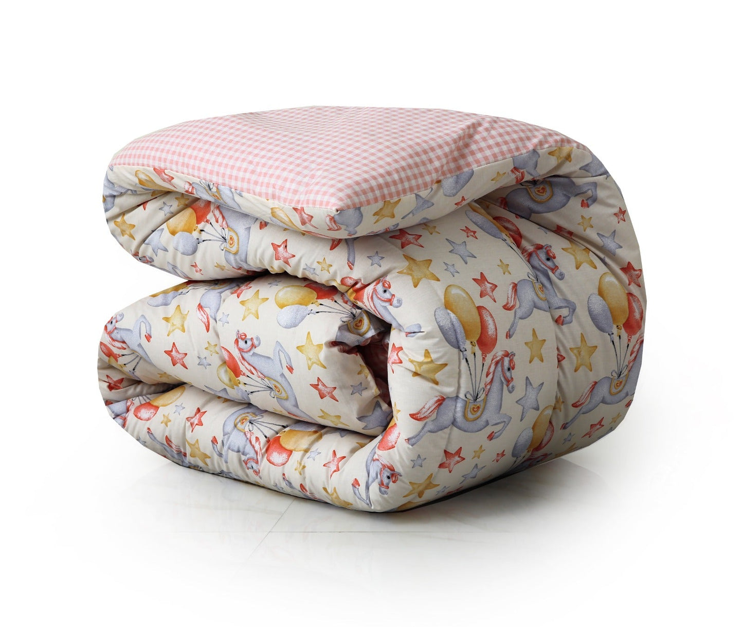 1 PC Single Comforter-Unicorn With Balloons Comforters Apricot