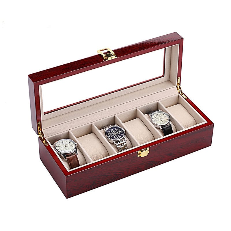 6 Slots Rose Wood Watch Organizer-SA2408-285 Watch box Apricot