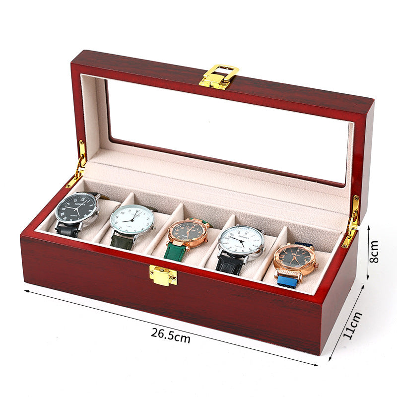 6 Slots Rose Wood Watch Organizer-SA2408-285 Watch box Apricot