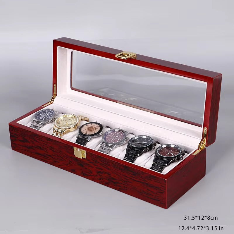 6 Slots Rose Wood Watch Organizer-SA2408-285 Watch box Apricot