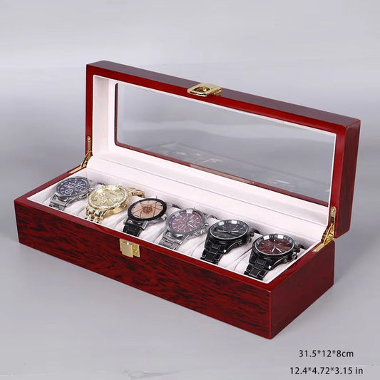 6 Slots Rose Wood Watch Organizer-SA2408-285 Watch box Apricot