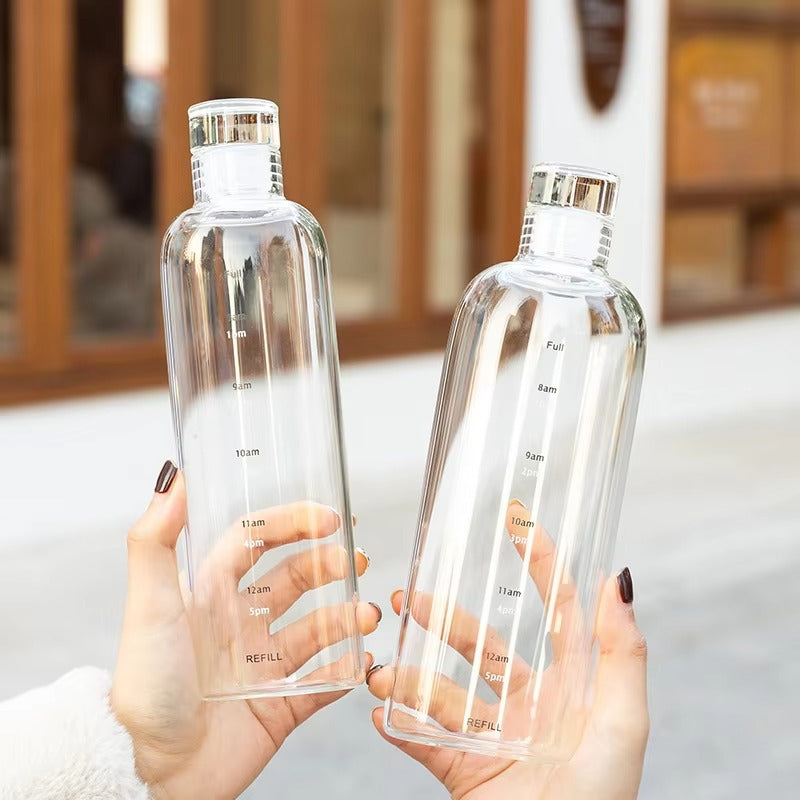 Water bottle with Time Marker Cover-SA2408-169 Apricot Crystal White
