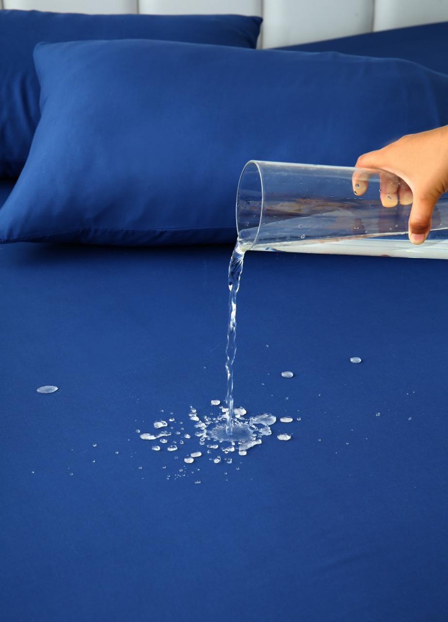 100% Water Replant Fitted Sheet-Blue Protectors Apricot