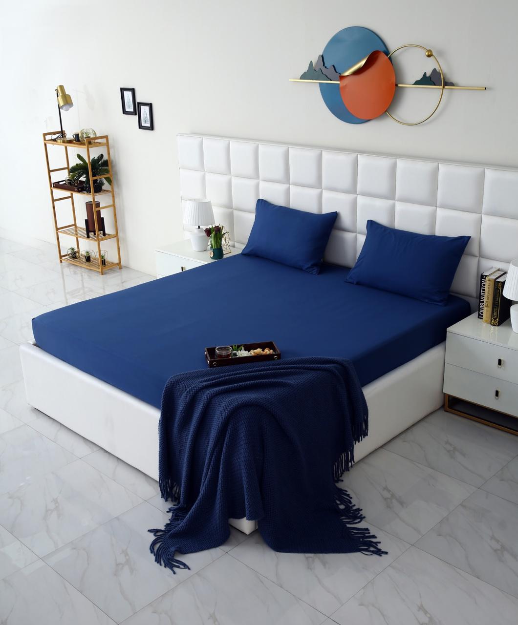 100% Water Replant Fitted Sheet-Blue Protectors Apricot