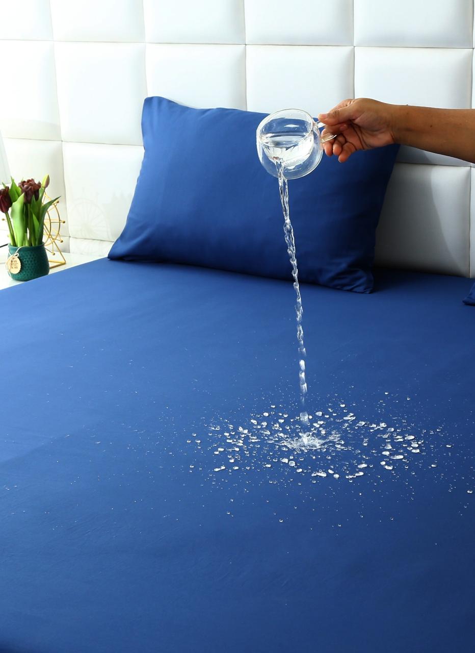 100% Water Replant Fitted Sheet-Blue Protectors Apricot