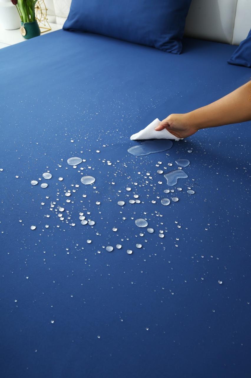 100% Water Replant Fitted Sheet-Blue Protectors Apricot