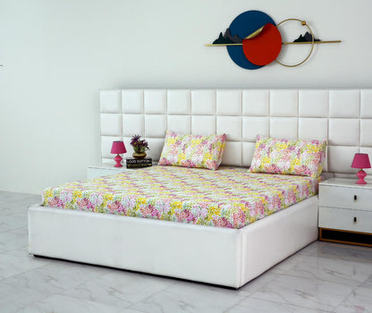 Fitted Bed Sheet-Peace Lily Fitted Sheets Apricot