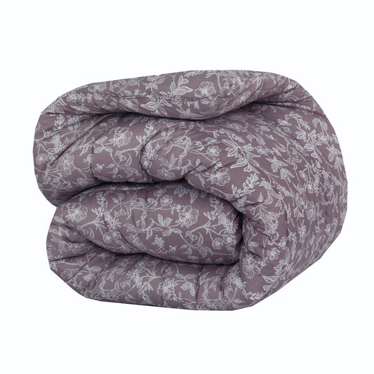 1 PC Double Winter Comforter-White Peonies Comforters Apricot