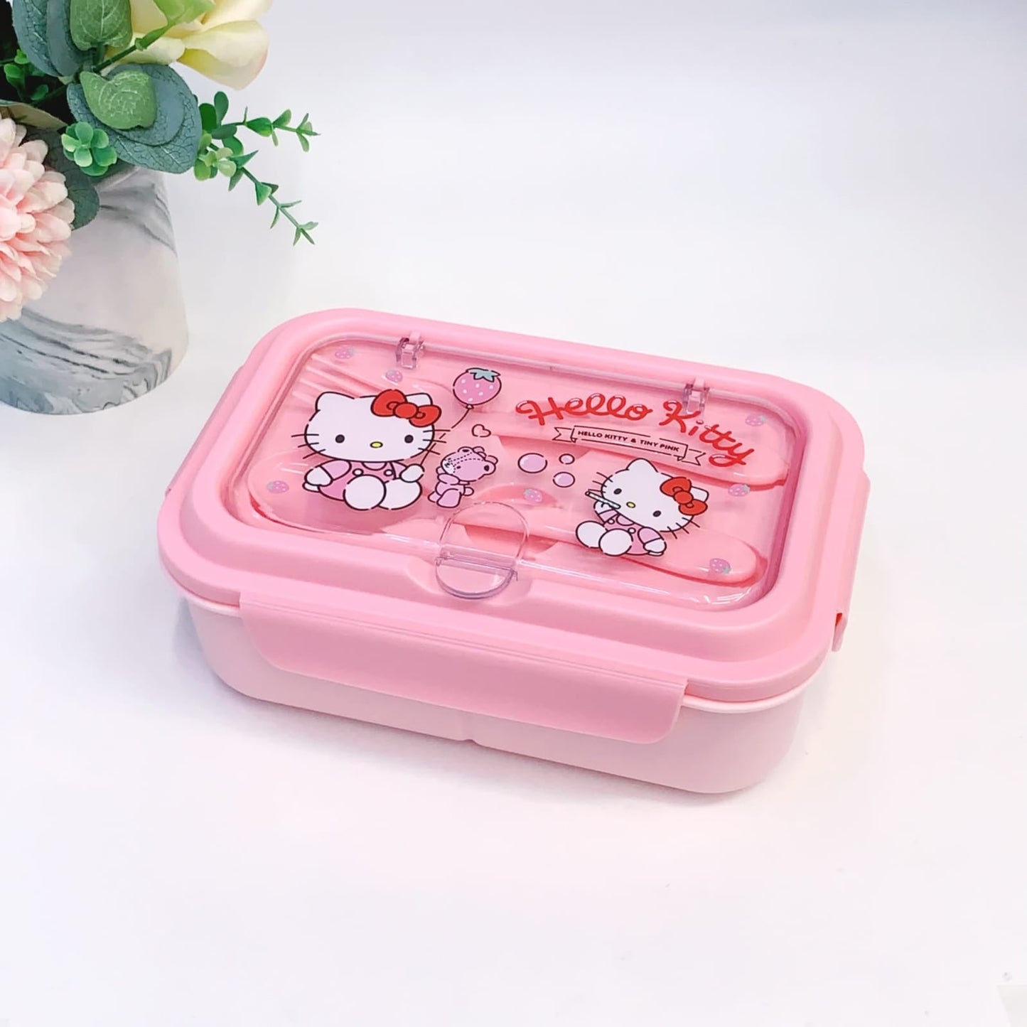 Cute Lunch Carrier with Secure 2-Point Locking Lid (SA2510-054)Hello Kitty Apricot