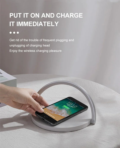 Wireless Charging Pad and LED Lamp-SA2405-185 Wooden Texture Mobile Accessories Apricot